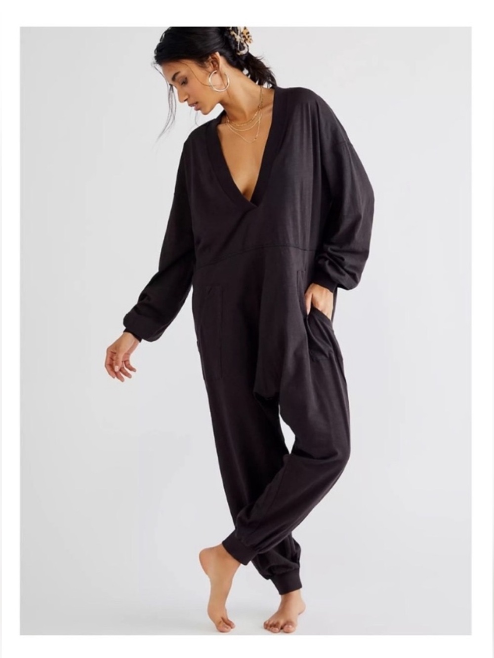 Free People Intimately Just Because Jumpsuit Onesie in Charcoal gray